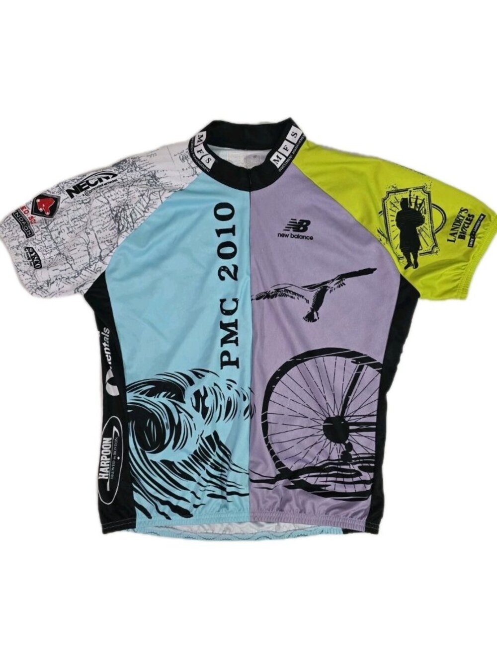 New Balance Pan Mass Challenge PMC 2010 Cycling Jersey 1/4 Zip Men's Size XL